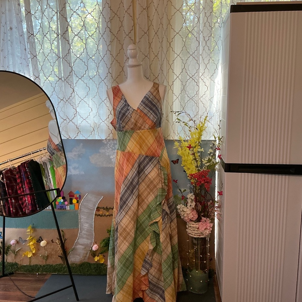 Tommy Hilfiger Vibrant Plaid Maxi Dress
